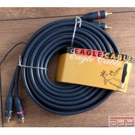 EAGLE  cinch kabel 5m s rem pozlátené koncovky modrý