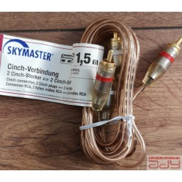 Skymaster cinch kabel 1,5m  pozlátené koncovky