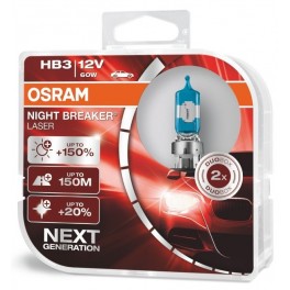OSRAM HB3 NIGHT BREAKER LASER GEN2 +150% 12V 60W P20d, BOX (9005NL-HCB)