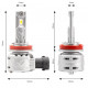 LED žiarovky hlavného svietenia H8 H9 H11 X1 Series AMiO